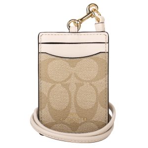 COACH-烙印LOGO PVC 掛帶證件夾