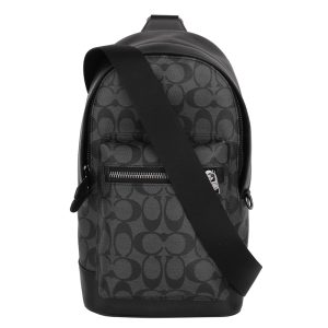 COACH滿版LOGO男側背/前胸包