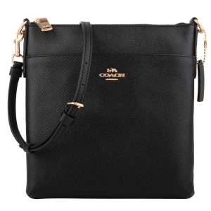 COACH金字防刮皮革小斜背扁包/小