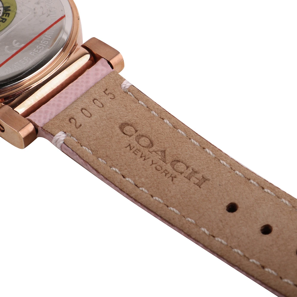 鑲鑽珍珠貝殼錶面皮帶女石英腕錶/30mm