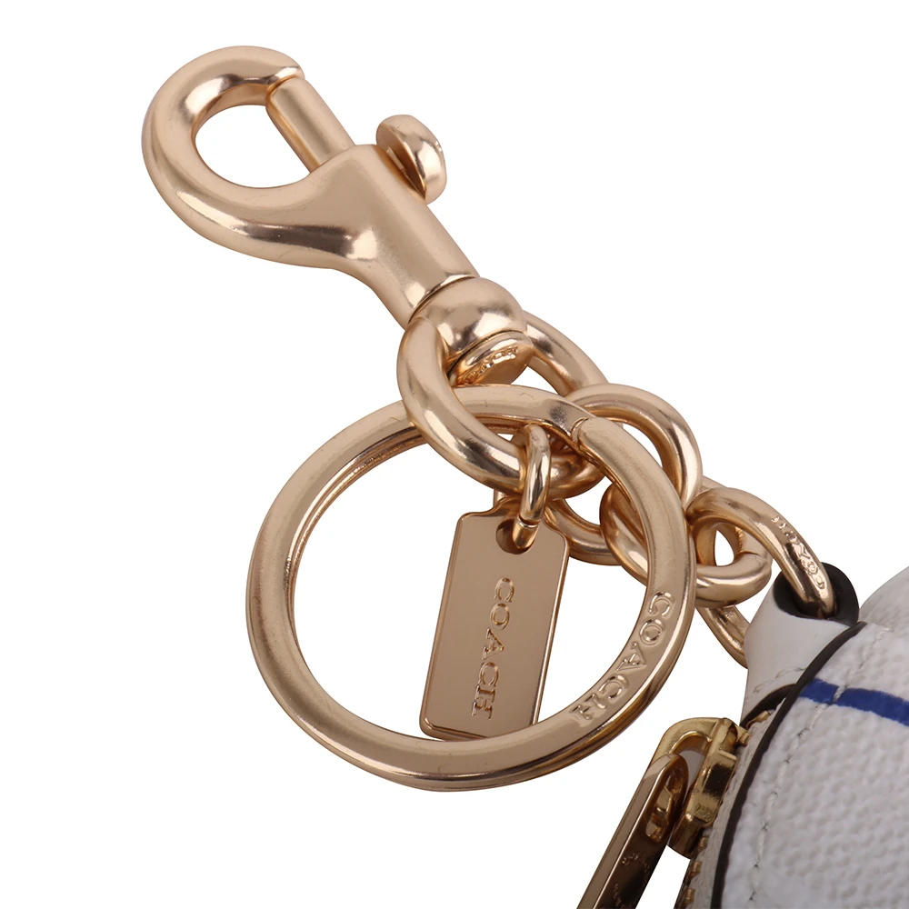 金馬車羽球拍圖案鑰匙圈釦環圓型零錢包