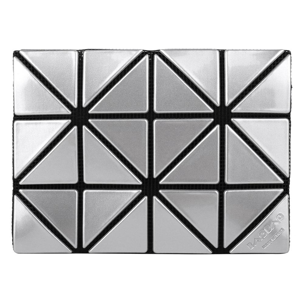 BAO BAO亮面幾何原色透光3x4名片夾_銀色