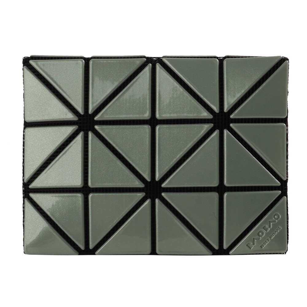 珠光 幾何方格3×4名片夾_橄欖綠