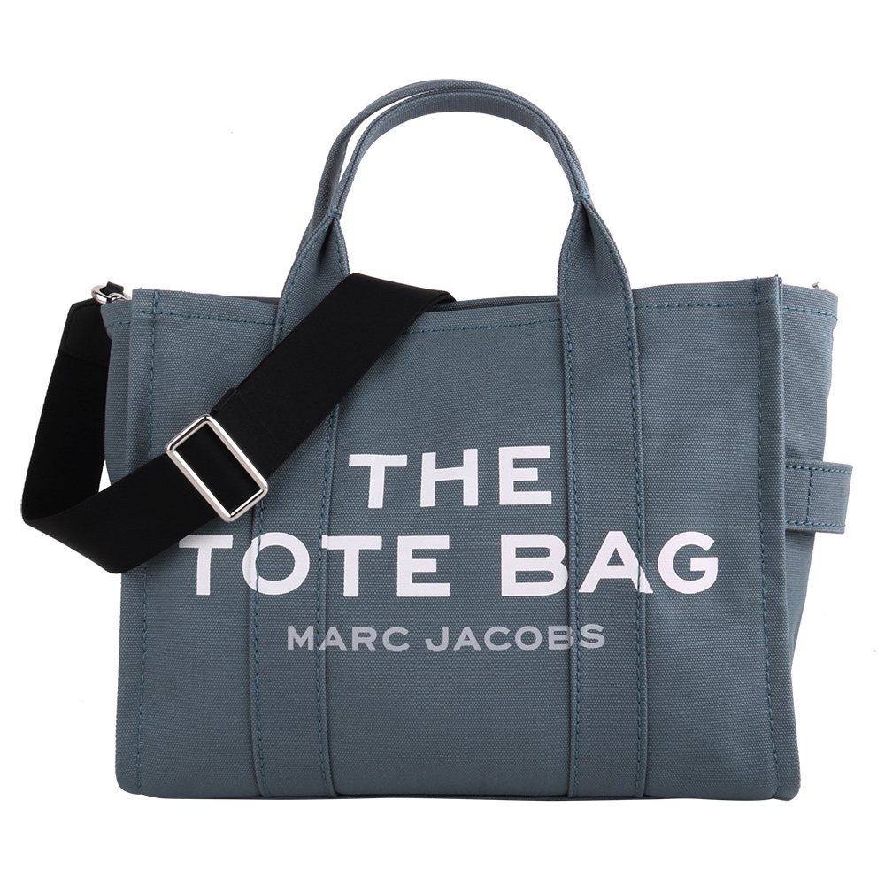 MARC JACOBS TRAVELER字母帆布兩用托特包(大)_霧藍