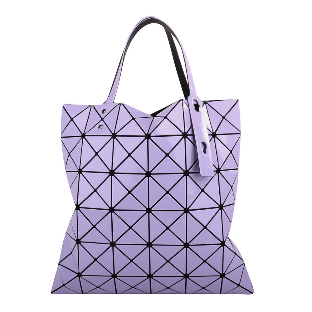 燦夏透光幾何方格6×6手提包(亮面)_薰衣紫