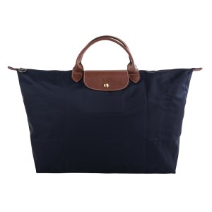 LONGCHAMP-LE PILAGE 短把拉鍊摺疊旅行包_海軍藍