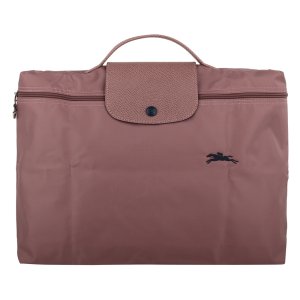 LONGCHAMP-LE PILAGE刺繡紫馬摺疊公事包(中)_沙粉
