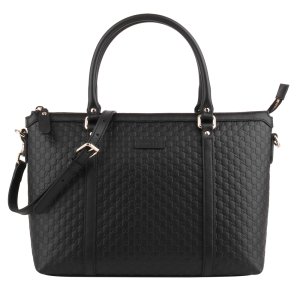 GUCCI Guccissima 壓紋皮革手提斜背包_黑色