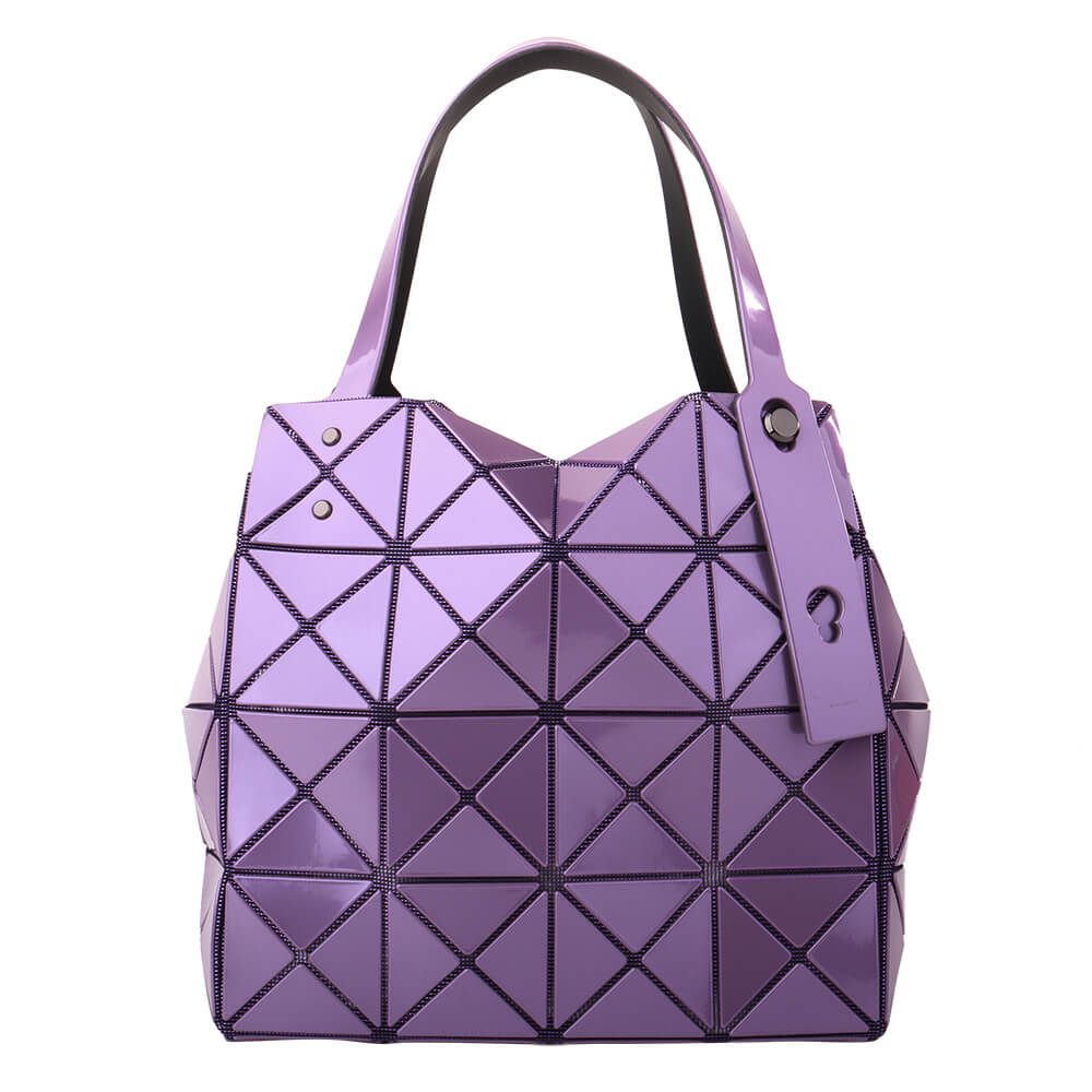 亮面 幾何方格4×5 小手提包_晶瓷紫