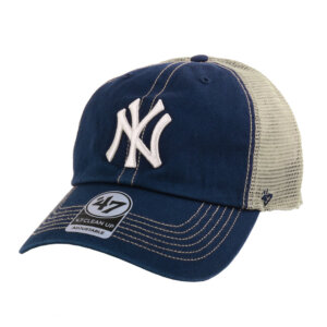 NEW ERA 47 品牌撞色透氣孔棒球帽_深藍x卡其