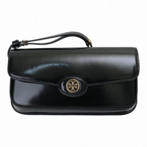 TORY BURCH- Robinson亮漆牛皮革肩背包黑色