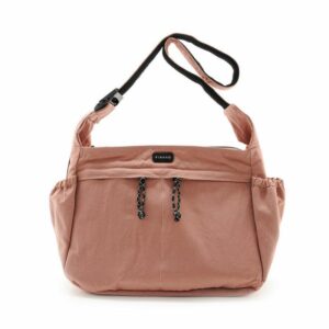 FIRANO 墊圈尼龍雙拉鍊單肩包粉