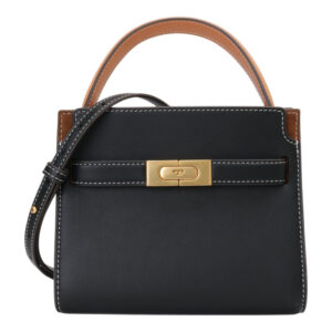 TORY BURCH-皮革手提/斜背兩用包黑mini