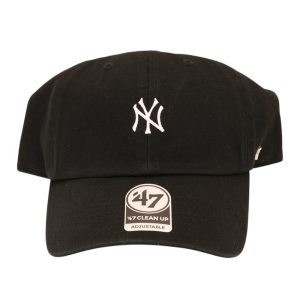 NEW ERA-白繡線 小NY LOGO 47章節棒球帽(黑)