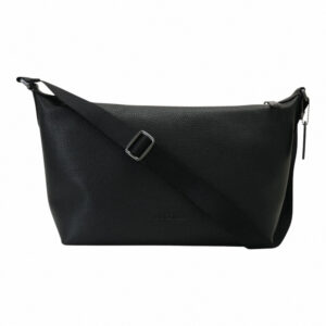 COACH 荔枝紋皮革斜背包(黑)