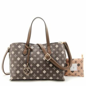 FIRANO 字母F圖騰斜背/手提包附環保袋(淺米) (複製)