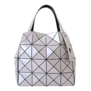 BAO BAO-幾何方格4x5 手提寶石包(裸膚色)亮面/大